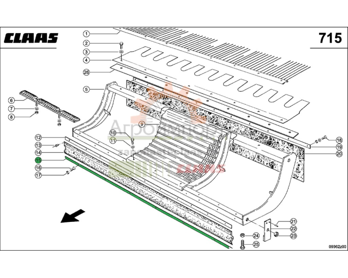 ПЛАНКА ЗАЖИМНАЯ Claas 0006628420 ПЛАНКА ЗАЖИМНАЯ Claas 0006628420