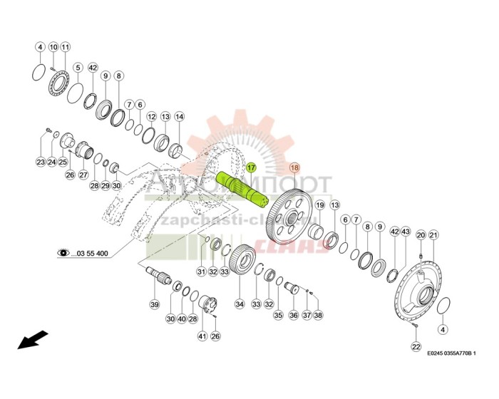 0007649431 CLAAS ВАЛ ВЫХОДНОЙ 0007649431 CLAAS ВАЛ ВЫХОДНОЙ