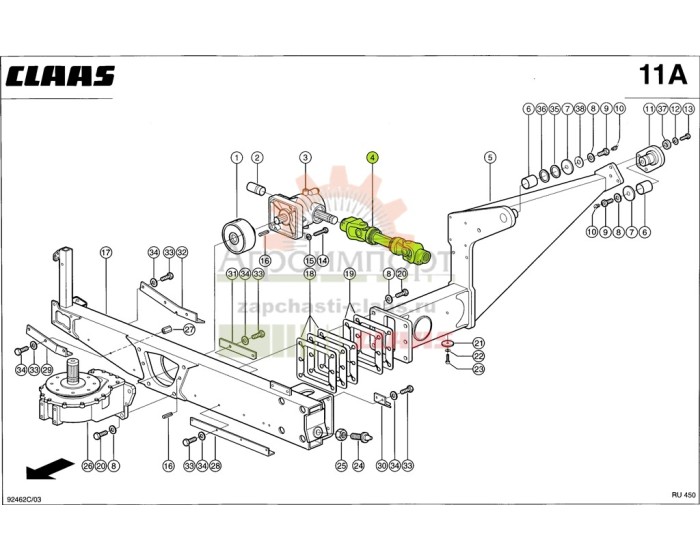 0009911251 Claas ВАЛ КАРДАННЫЙ 0009911251 Claas ВАЛ КАРДАННЫЙ