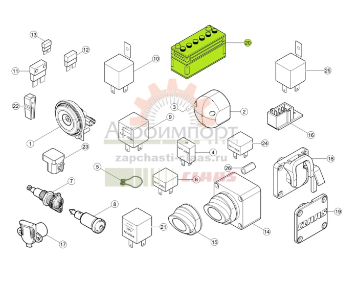 0021568820 Claas Аккумуляторная батарея 0021568820 Claas Аккумуляторная батарея