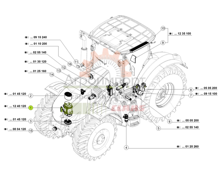 7700067302 Claas Осушитель фильтра 7700067302 Claas Осушитель фильтра