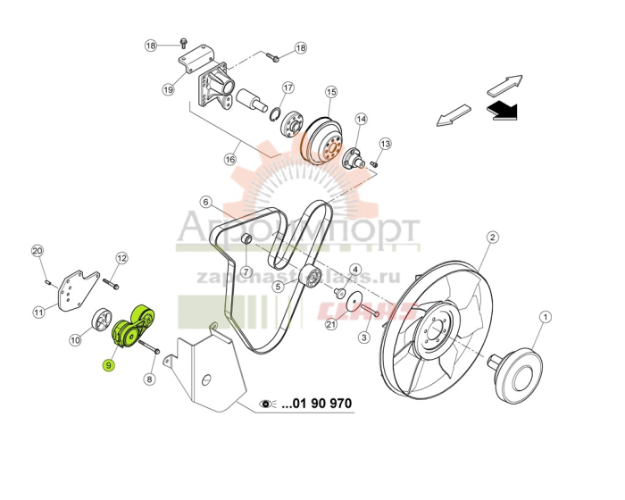 0011614340 Claas Натяжник ремня 6005033245