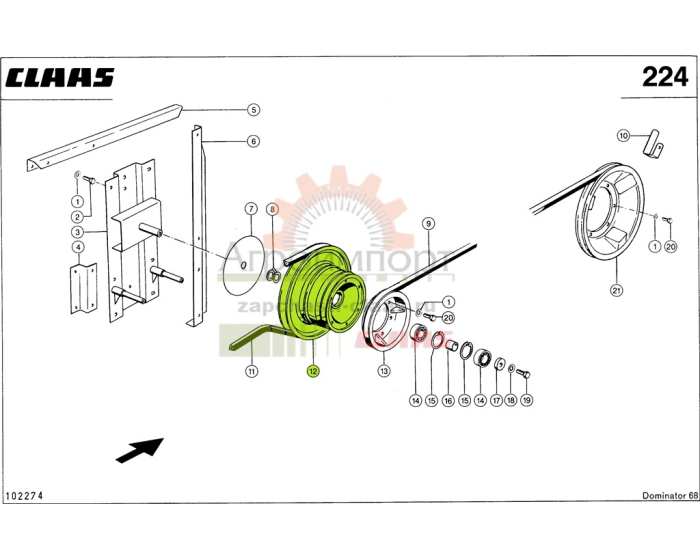 0000617261 CLAAS ШКИВ КЛИНОРЕМЕН. 0000617261 CLAAS ШКИВ КЛИНОРЕМЕН.