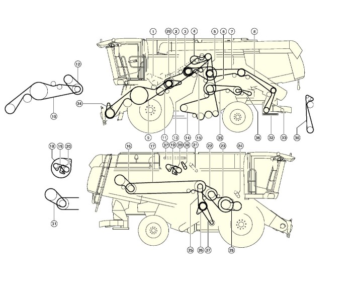 Элементы привода комбайна CLAAS Lexion 580