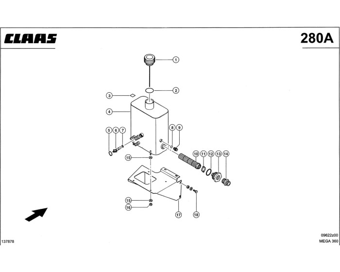 Гидравлический бак схема 2 Claas Mega 360-370