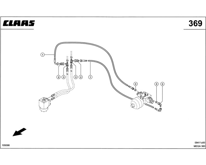 Гидропроводы, claas autopilot схема 1 Claas Mega 360-370