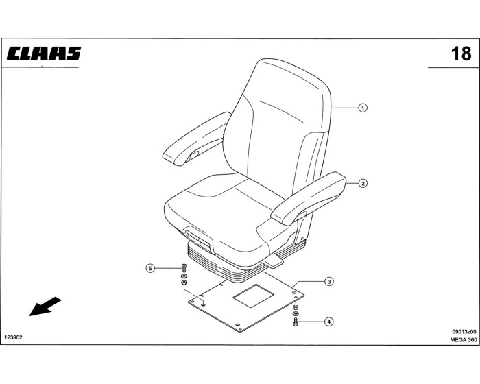 Сидение (grammer) Claas Mega 360-370