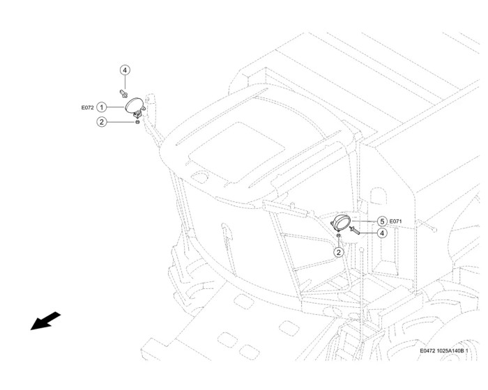 Рабочая Фара Впереди схема 2 CLAAS Tucano 320