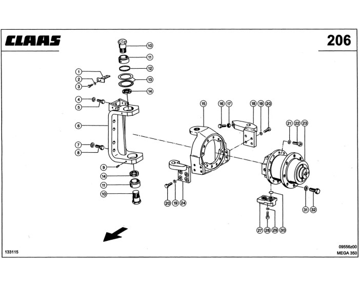 Claas 4-trac-система, n 08 / 70 схема 2 CLAAS MEGA 350