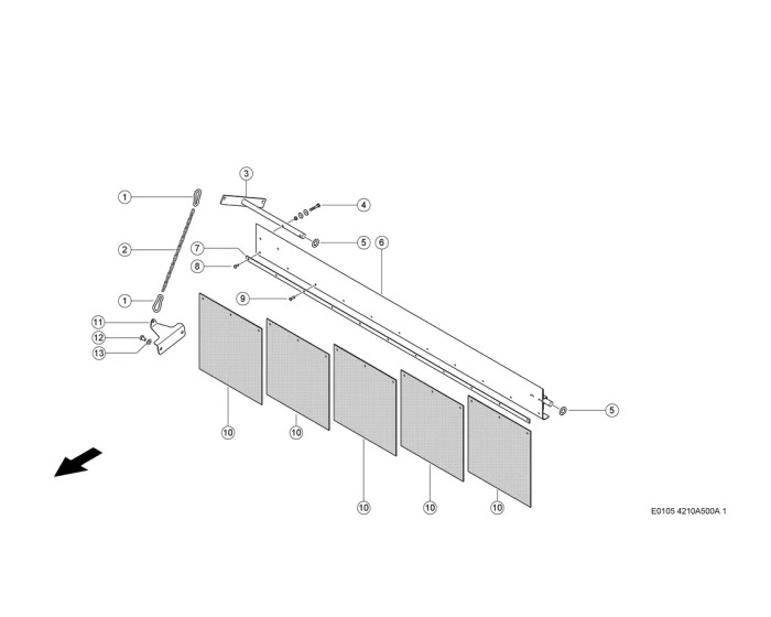 Счищающий Лист / Фартук схема 1 CLAAS Tucano 420-430