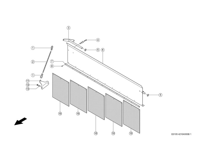 Счищающий Лист / Фартук схема 2 CLAAS Tucano 420-430