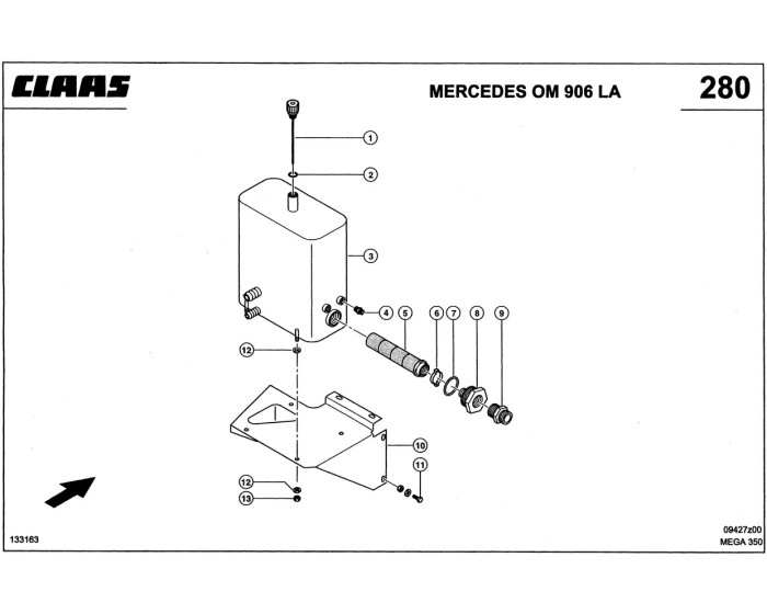 Гидравлический бак схема 1 CLAAS MEGA 350
