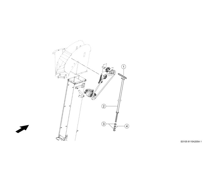 Натяжное Устройство Зернового Элеватора схема 1 CLAAS Tucano 420-430