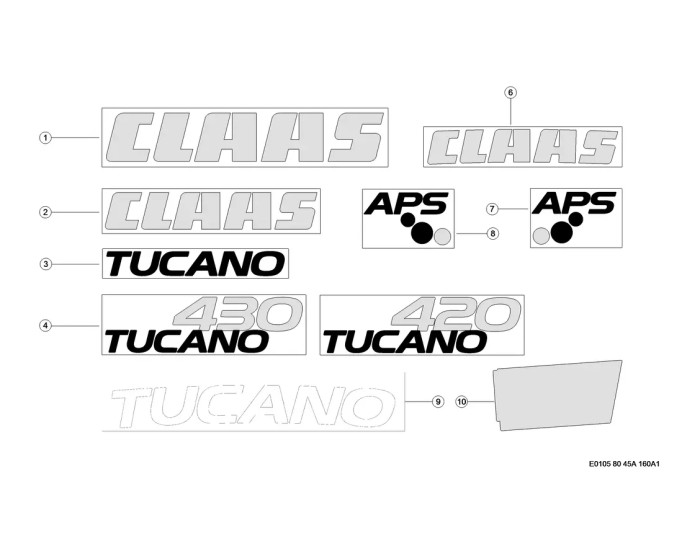 Надписи Машины CLAAS Tucano 420-430