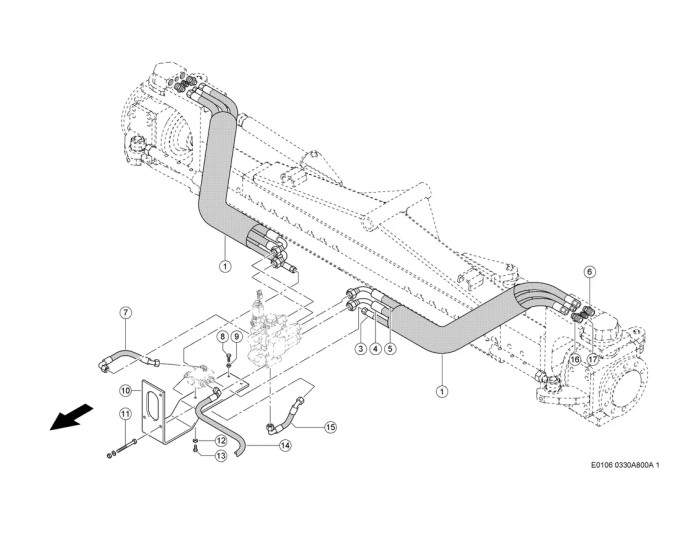 Привод ведущего моста, гидравлическая линия схема 1 CLAAS Tucano 440-450
