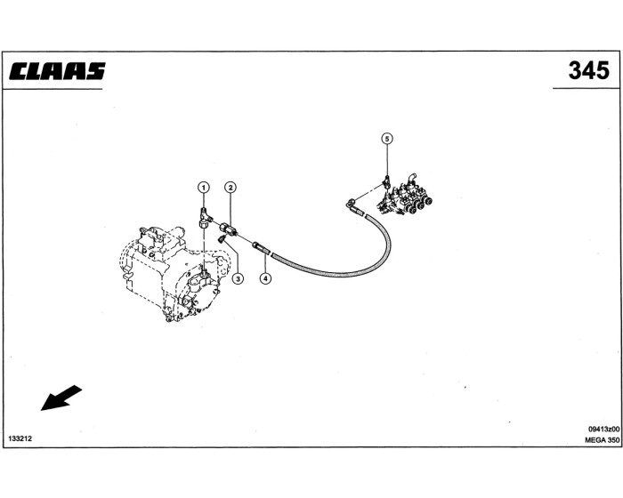 Гидропроводы низкого давления, насос - р CLAAS MEGA 350
