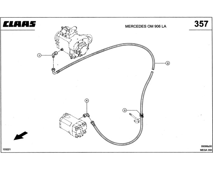 Гидропроводы, привод движения Линда схема 4 CLAAS MEGA 350