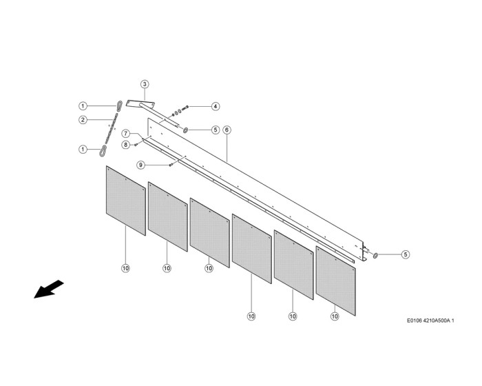 Счищающий Лист / Фартук схема 1 CLAAS Tucano 440-450