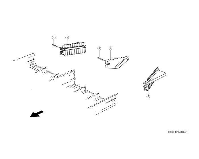 Подающее Днище, Направляющие Листы схема 1 CLAAS Tucano 440-450