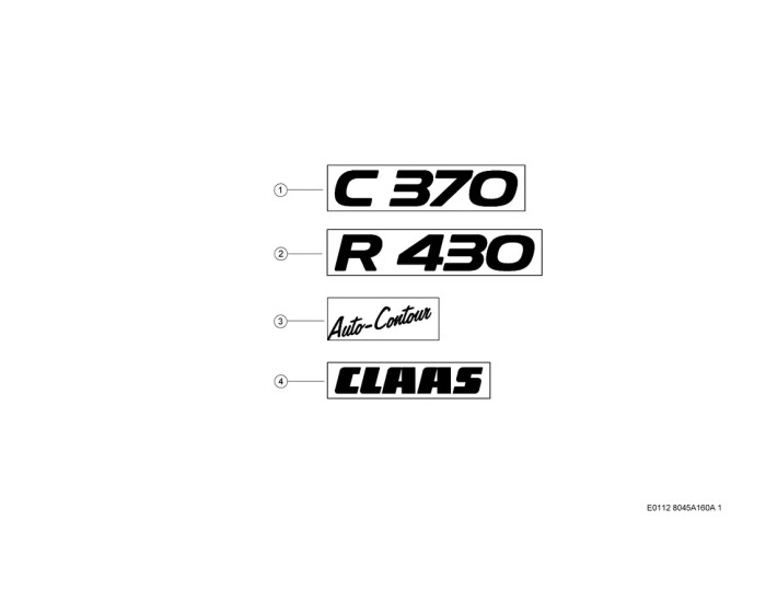 Надписи машины жатки Claas Lexion / Tucano