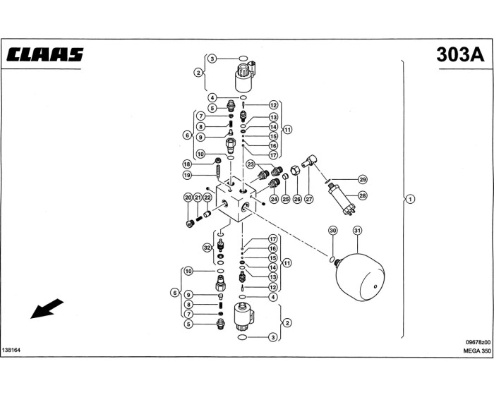 Автопилот электромагнитный клапан схема 2 CLAAS MEGA 350