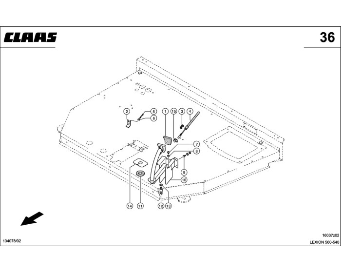 Стояночный тормоз схема 1 CLAAS Lexion 540-560