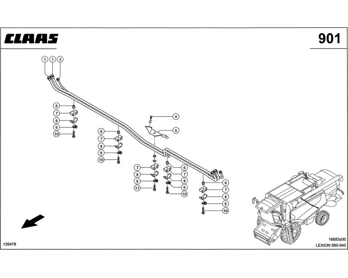 Гидропроводы, Распределитель Половы схема 2 CLAAS Lexion 540-560