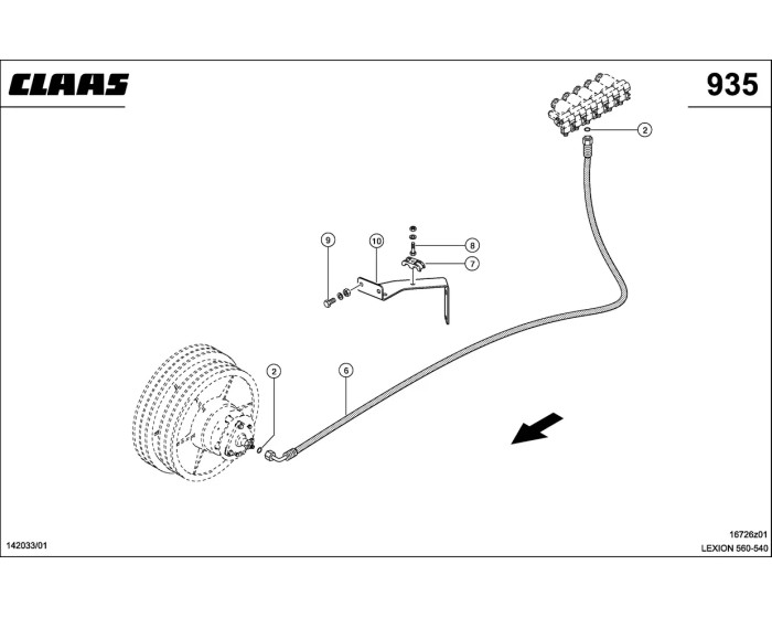 Гидропроводы, Низкое Давление схема 3 CLAAS Lexion 540-560