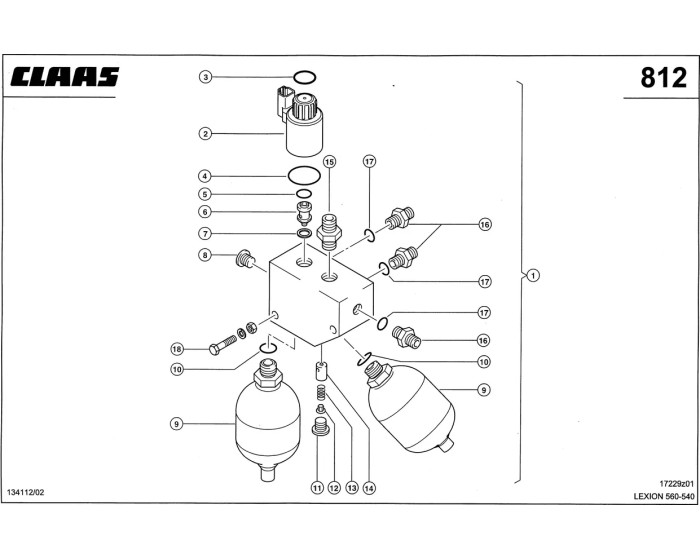 Демфирующий Клапан схема 2 CLAAS Lexion 540-560