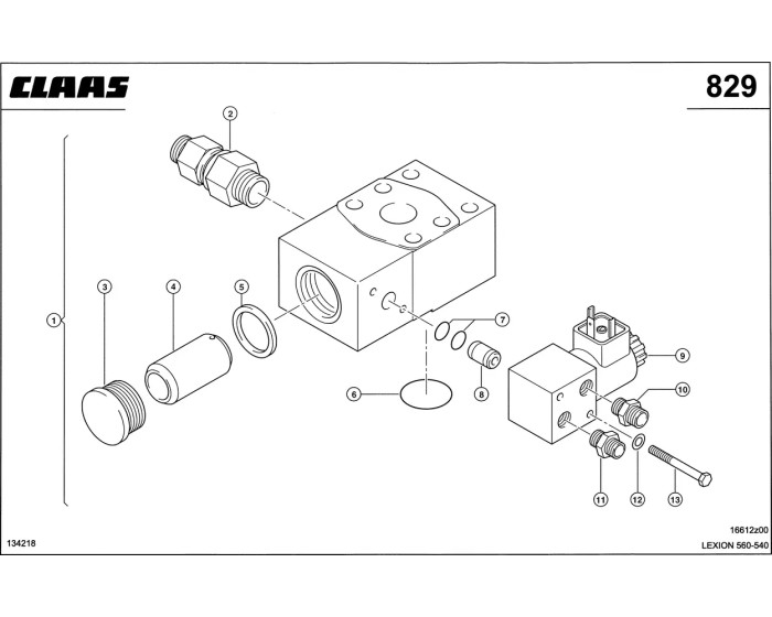 Тормозной дроссельный клапан схема 1 CLAAS Lexion 540-560