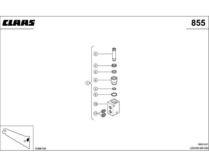 Гидравлический Цилиндр привод реверса CLAAS Lexion 540-560