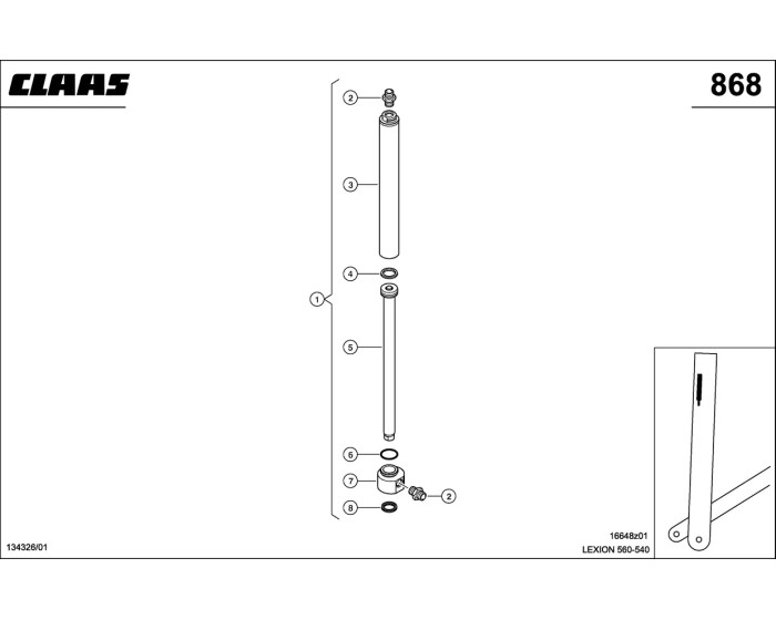 Гидравлический Цилиндр, Измерение Влажно CLAAS Lexion 540-560