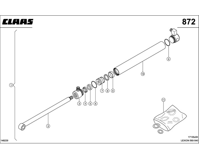 Радиальный распределитель гидравлического цилиндра схема 1 CLAAS Lexion 540-560 Радиальный распределитель гидравлического цилиндра схема 1 CLAAS Lexion 540-560