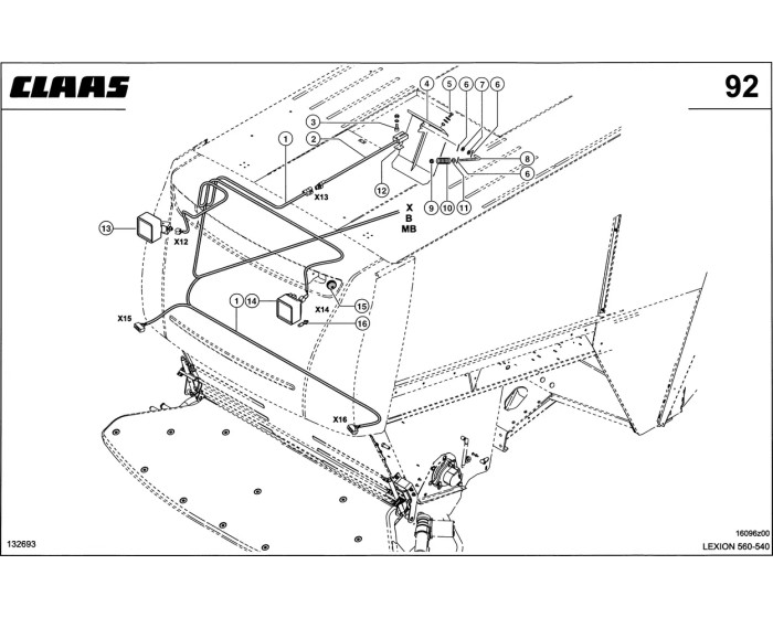 Электрика, подключение основной кабель левый схема 4 CLAAS Lexion 540-560