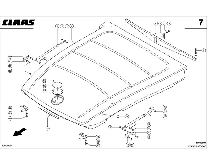 Крыша кабины  CLAAS Lexion 540-560