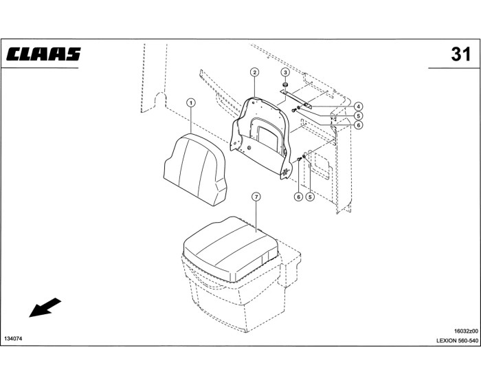Дополнительное Сидение CLAAS Lexion 540-560
