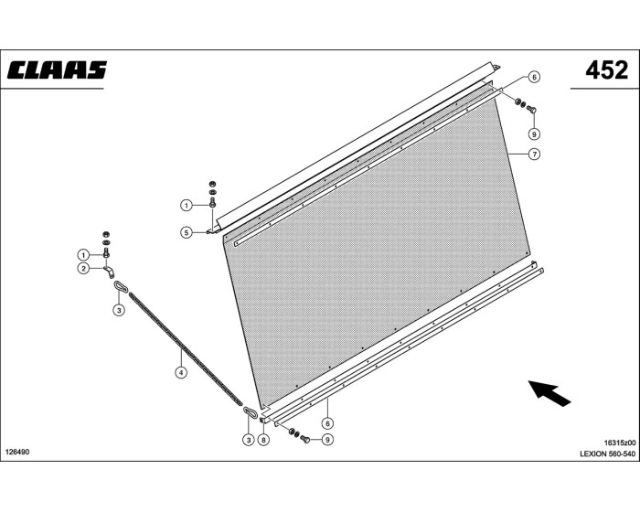 Распределитель соломы защита решет CLAAS Lexion 540-560