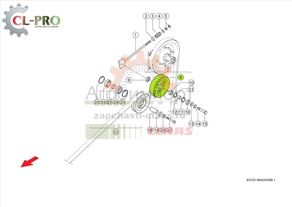 0005450420 0005450430 РОЛИК НАТЯЖНОЙ МОНТ. Claas