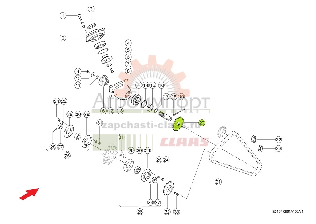 0005556101 Claas Звездочка привода головки зернового Элеватора Tucano