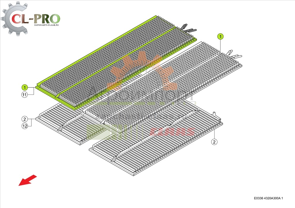 000553541 Верхнее решето комбайна Claas Tucano